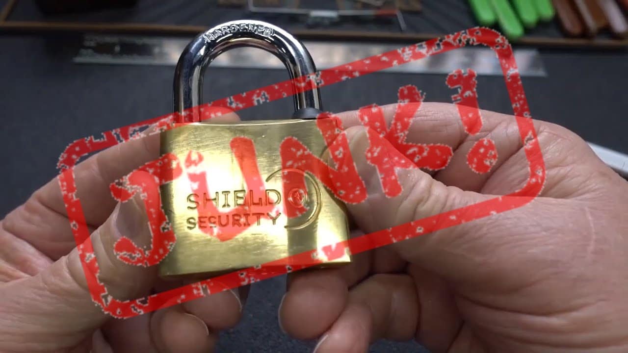 (1425) Shield Security Padlock (JUNK!) – BosnianBill's LockLab