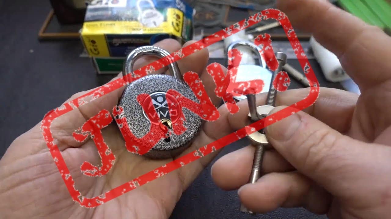 (1437) Vivo Lever Padlock Punked (JUNK!) – BosnianBill's LockLab