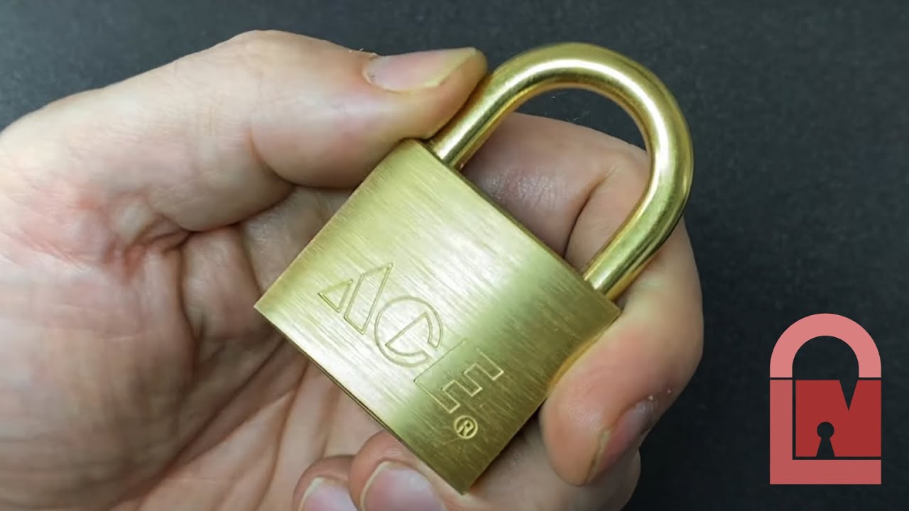 Brass Shackle ACE Padlock Picked