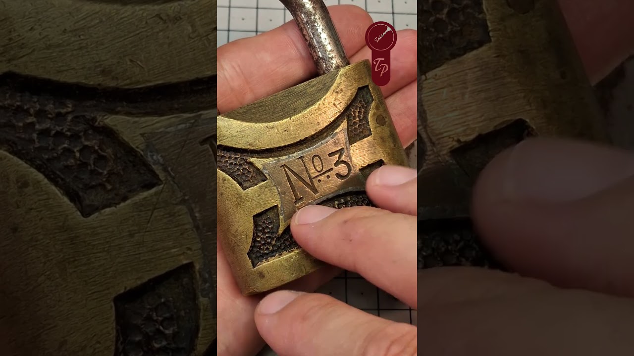 S107 UN CLÁSICO ESPAÑOL, CANDADO "RGM" MACIZO DE LATÓN, Nº3 #lockpicking #antiques #candado